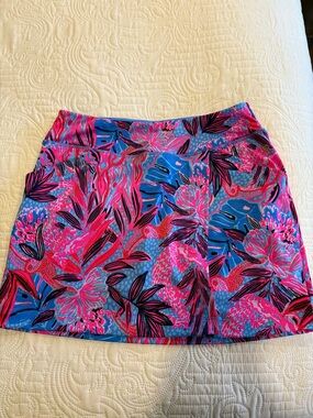Lilly Pulitzer Ruby Red Wild Times pattern athletic skort
